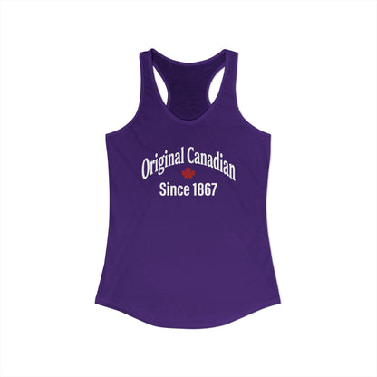 “Original Canadian Since 1867” Women’s Racerback Tank - Vintage Maple Pride