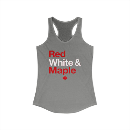 “Red White & Maple” Women’s Racerback Tank - Patriotic Canada Summer Style