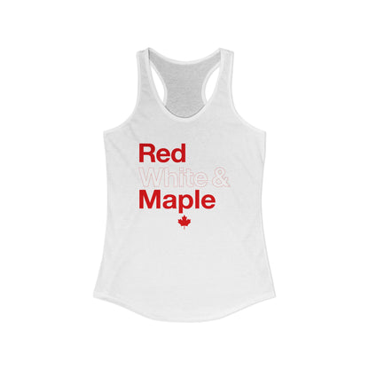 “Red White & Maple” Women’s Racerback Tank - Patriotic Canada Summer Style
