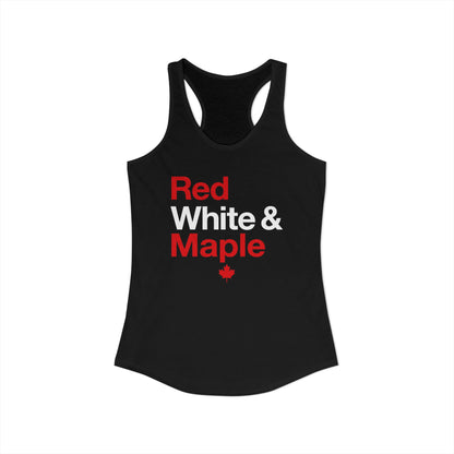 “Red White & Maple” Women’s Racerback Tank - Patriotic Canada Summer Style