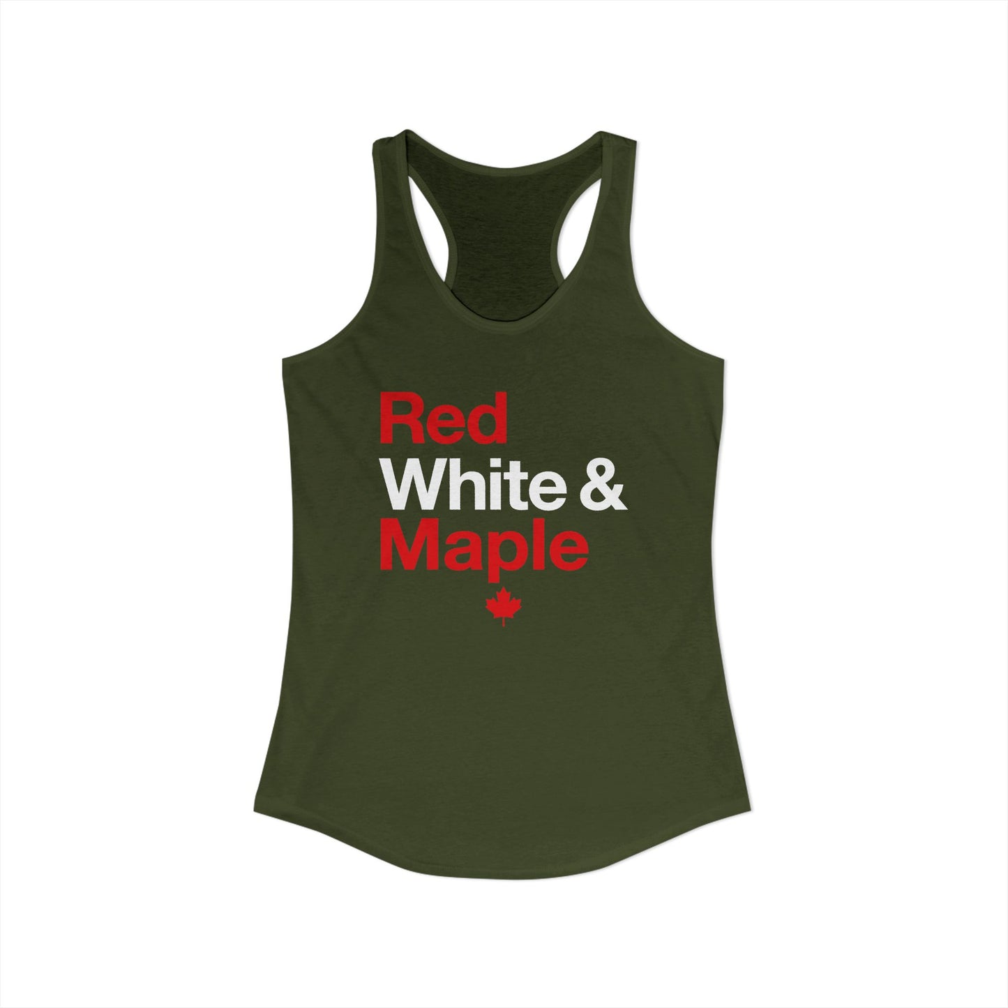 “Red White & Maple” Women’s Racerback Tank - Patriotic Canada Summer Style