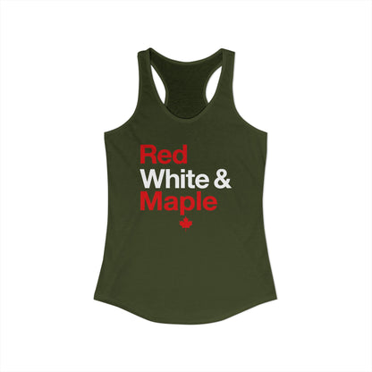 “Red White & Maple” Women’s Racerback Tank - Patriotic Canada Summer Style