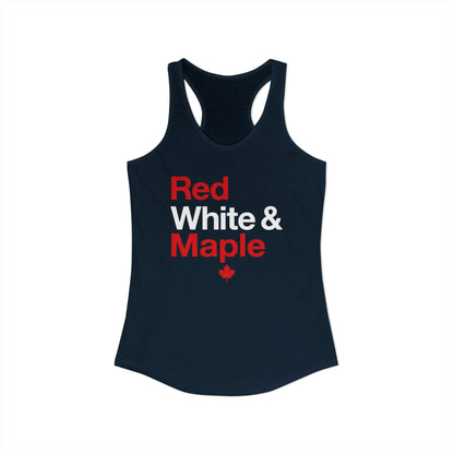 “Red White & Maple” Women’s Racerback Tank - Patriotic Canada Summer Style