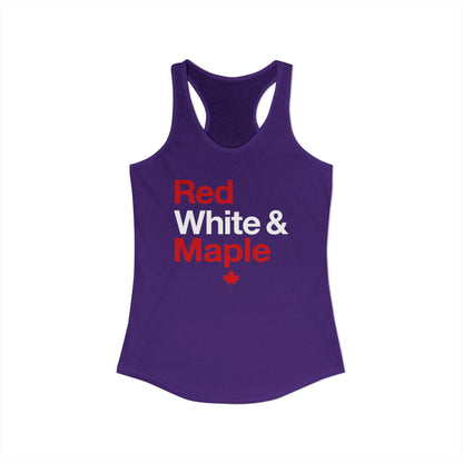 “Red White & Maple” Women’s Racerback Tank - Patriotic Canada Summer Style