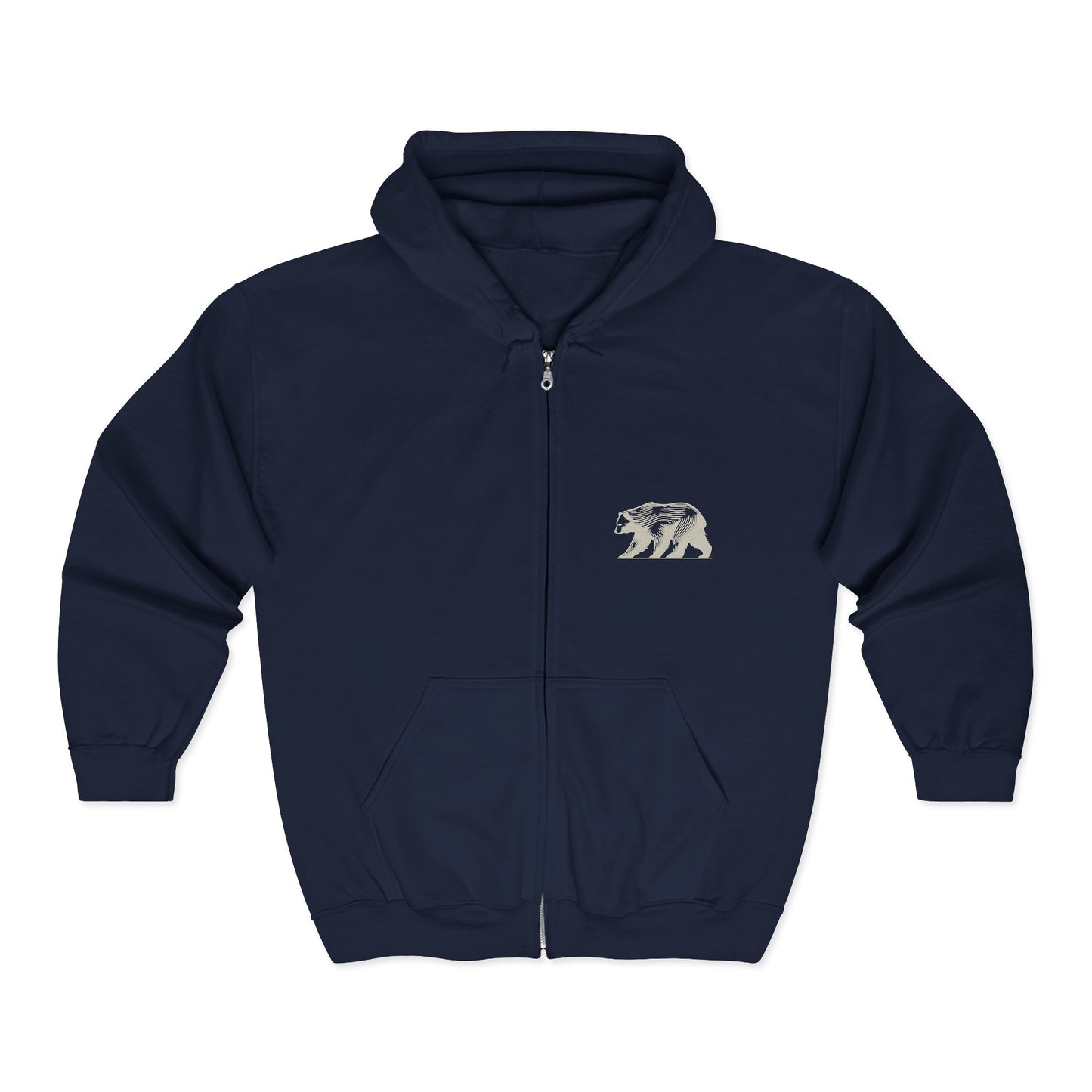Zip Into Warmth – Nordic Bear Zip Hoodie