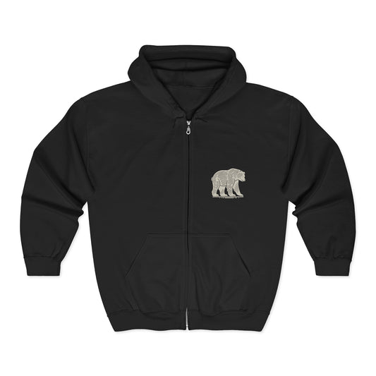 Zip Into Warmth – Nordic Bear Zip Hoodie