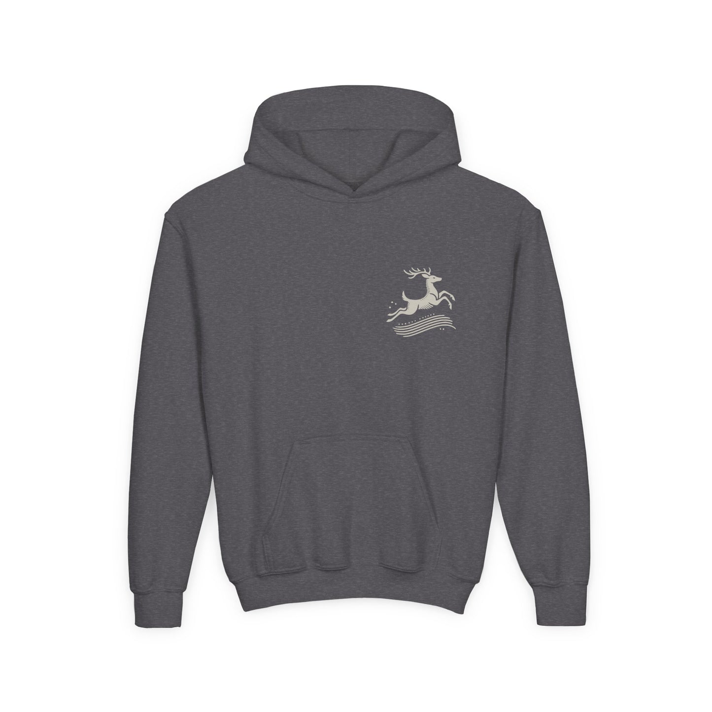 Cozy for the Little Ones – Nordic Deer Youth Hoodie