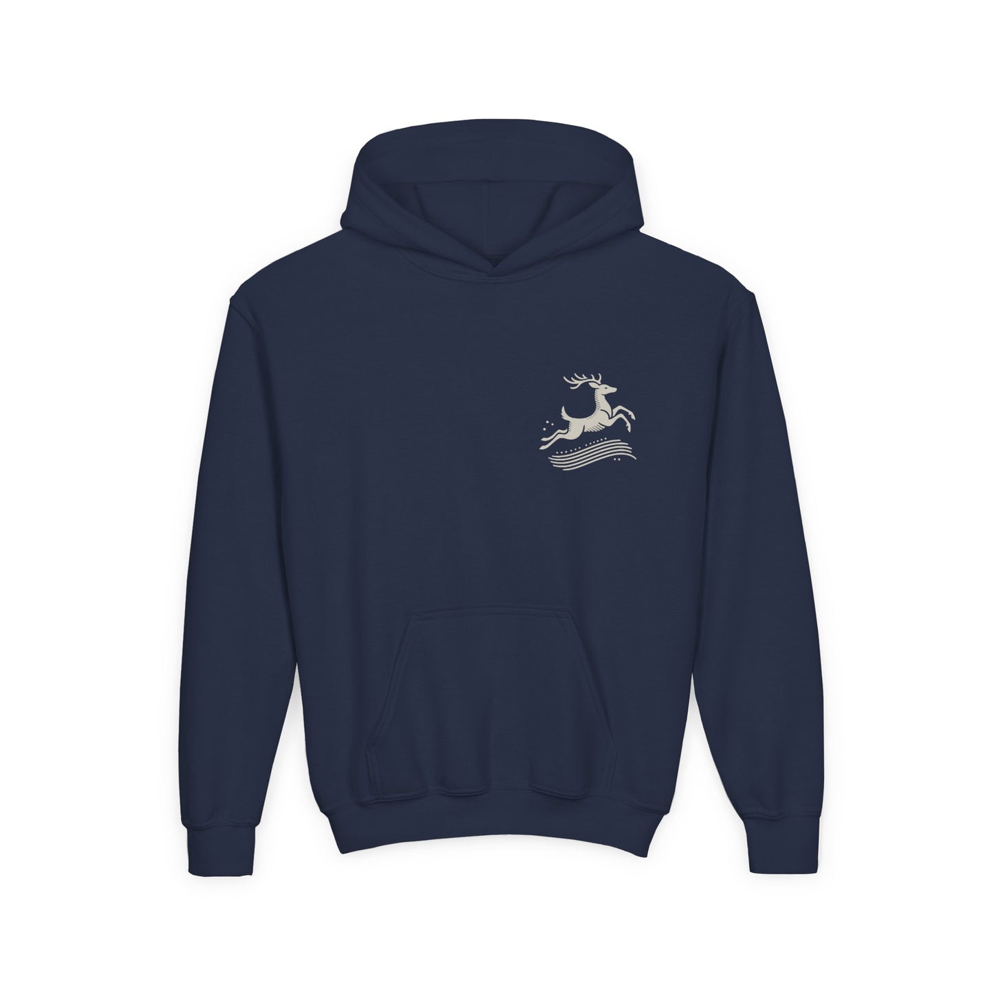 Cozy for the Little Ones – Nordic Deer Youth Hoodie