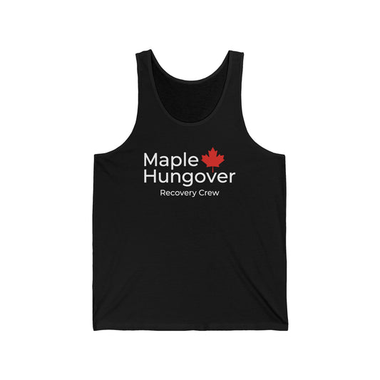 “Maple Hungover” Unisex Jersey Tank - Canadian Weekend Recovery Mode
