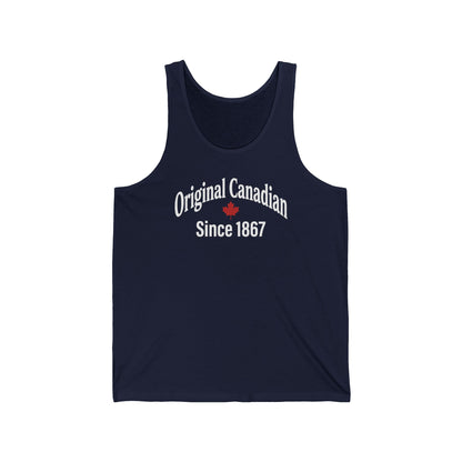 “Original Canadian Since 1867” Unisex Jersey Tank - Heritage Canada Style