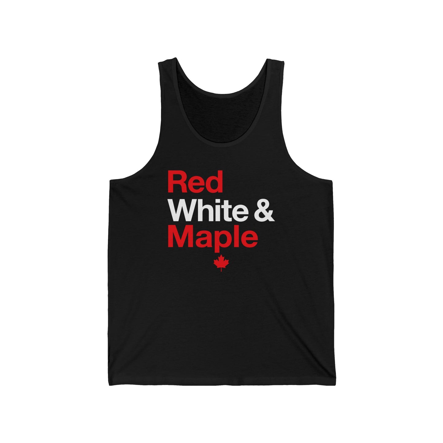 “Red White & Maple” Unisex Jersey Tank - Bold Canadian Pride Design