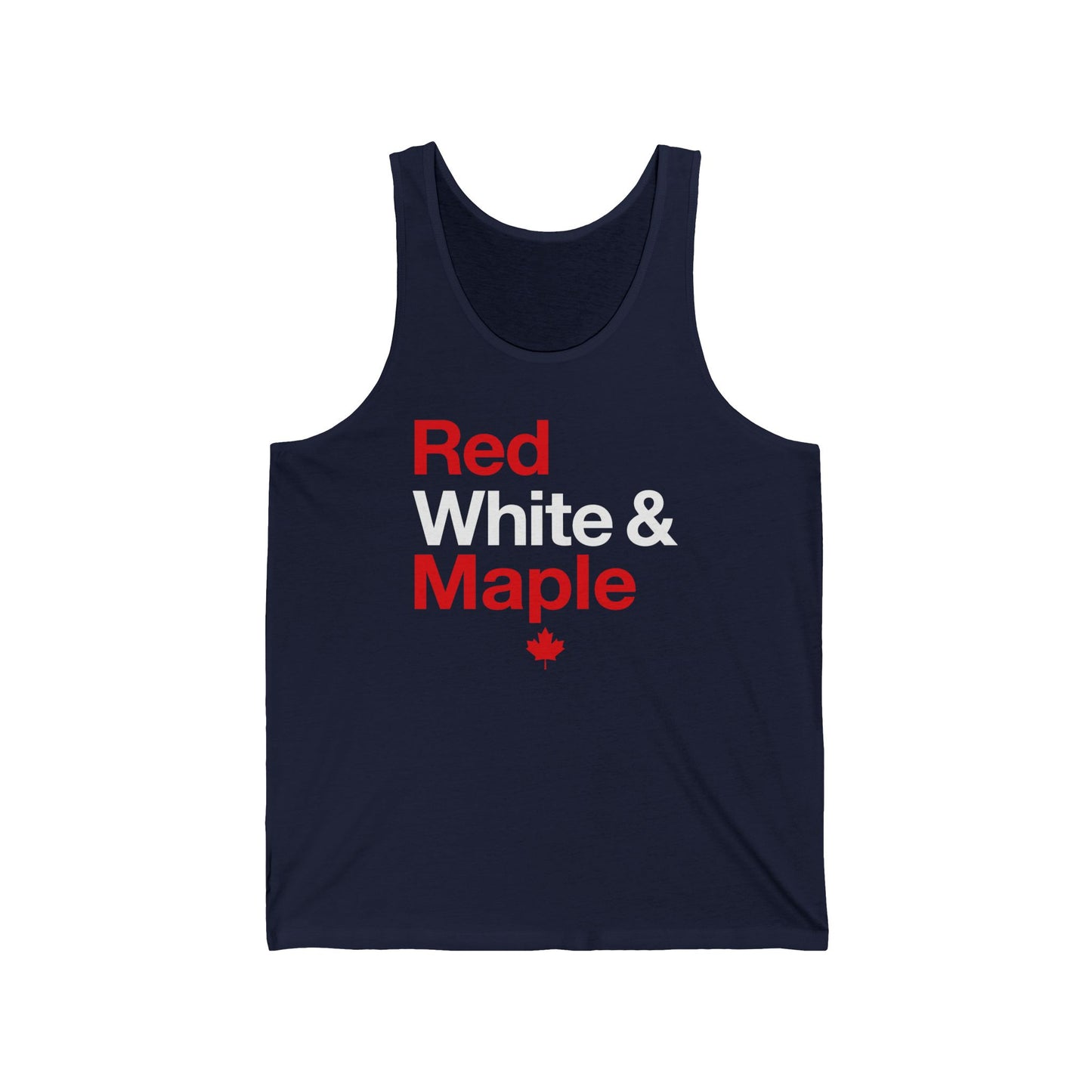 “Red White & Maple” Unisex Jersey Tank - Bold Canadian Pride Design