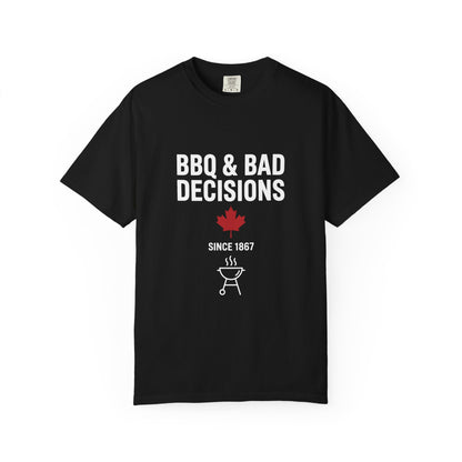 “BBQ & Bad Decisions” Vintage Canada Tee - Campfires, Beers & Maple Energy