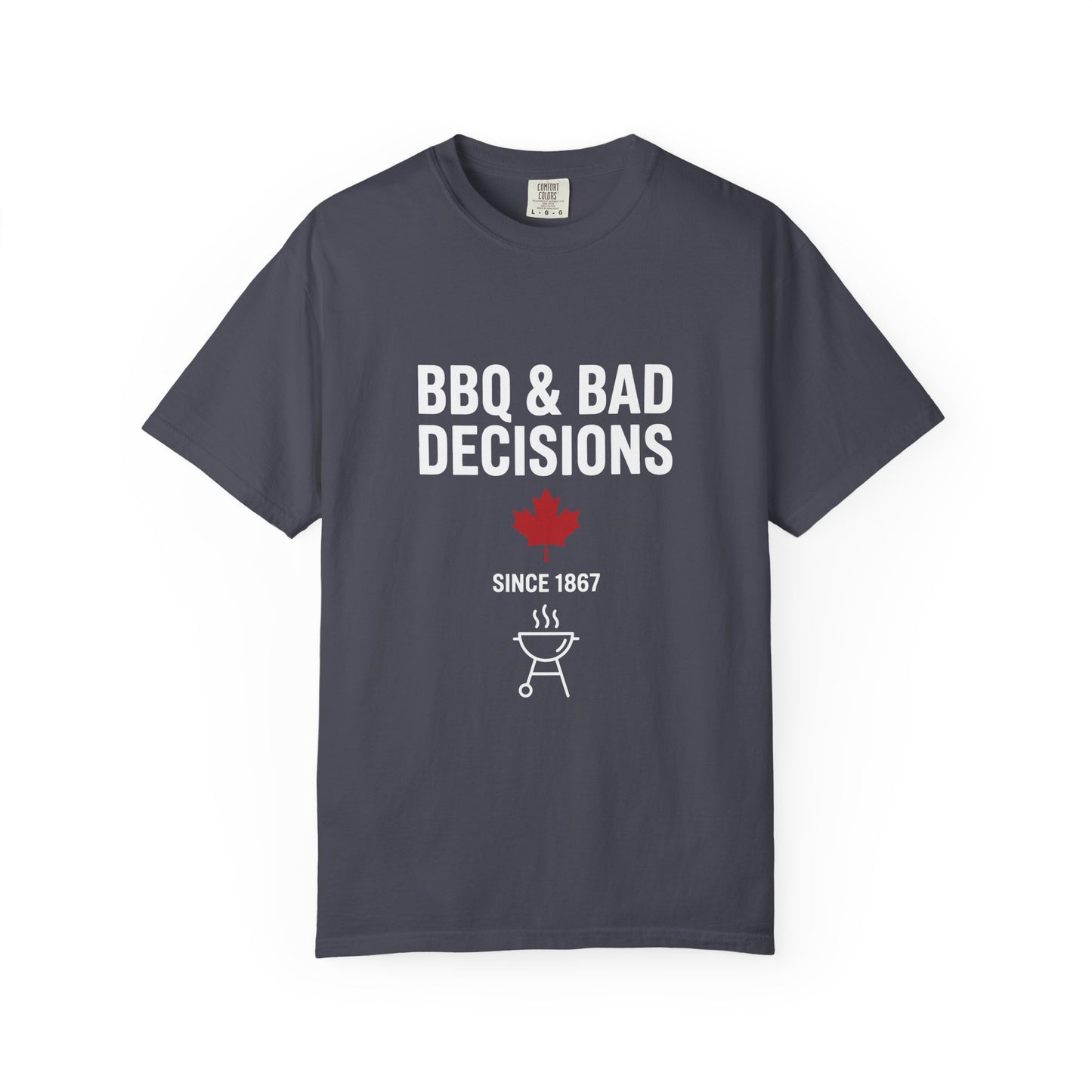 “BBQ & Bad Decisions” Vintage Canada Tee - Campfires, Beers & Maple Energy