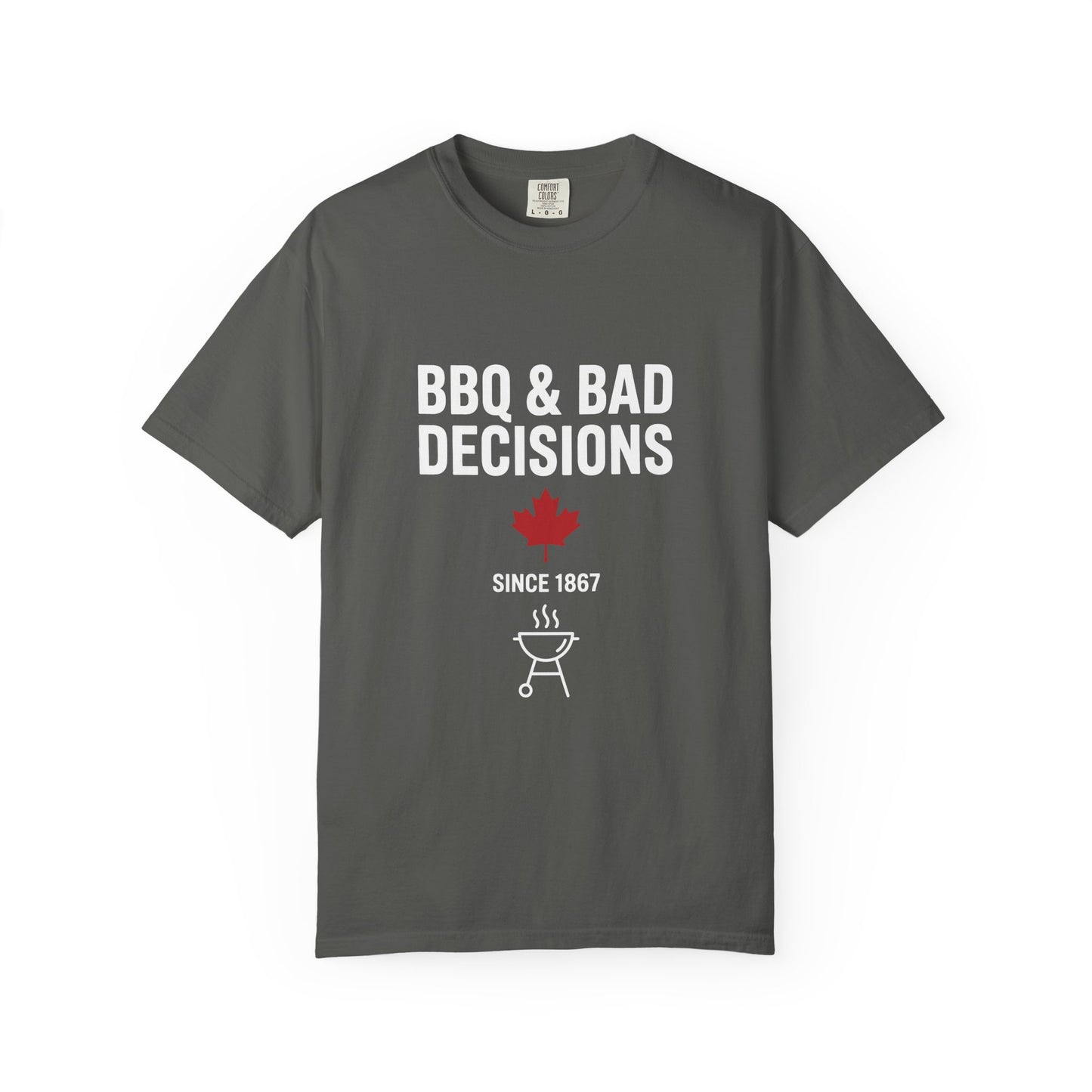 “BBQ & Bad Decisions” Vintage Canada Tee - Campfires, Beers & Maple Energy