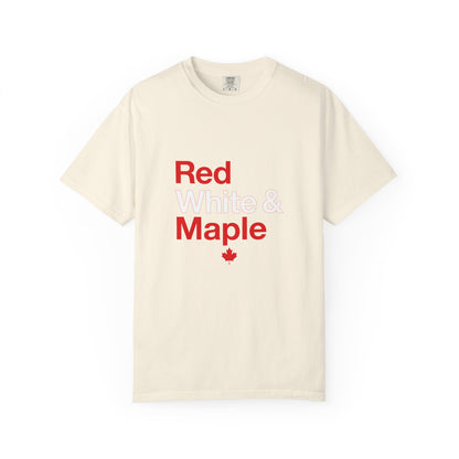 “Red White & Maple” Vintage Canada Tee - Modern Patriotic Maple Design