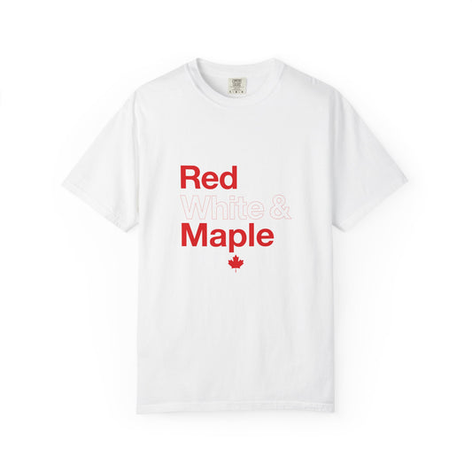 “Red White & Maple” Vintage Canada Tee - Modern Patriotic Maple Design