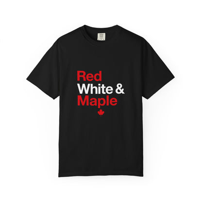 “Red White & Maple” Vintage Canada Tee - Modern Patriotic Maple Design