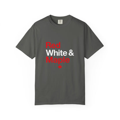 “Red White & Maple” Vintage Canada Tee - Modern Patriotic Maple Design