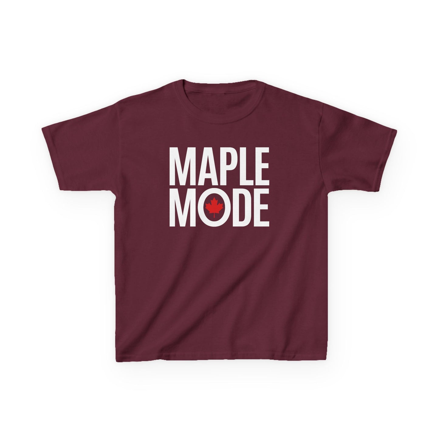“Maple Mode” Youth Graphic Tee - Minimalist Canada Style for Kids