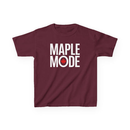 “Maple Mode” Youth Graphic Tee - Minimalist Canada Style for Kids