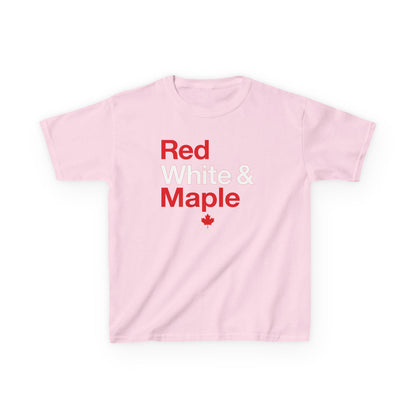 “Red White & Maple” Kids Tee - Patriotic Canada Graphic Shirt