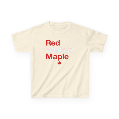 “Red White & Maple” Kids Tee - Patriotic Canada Graphic Shirt