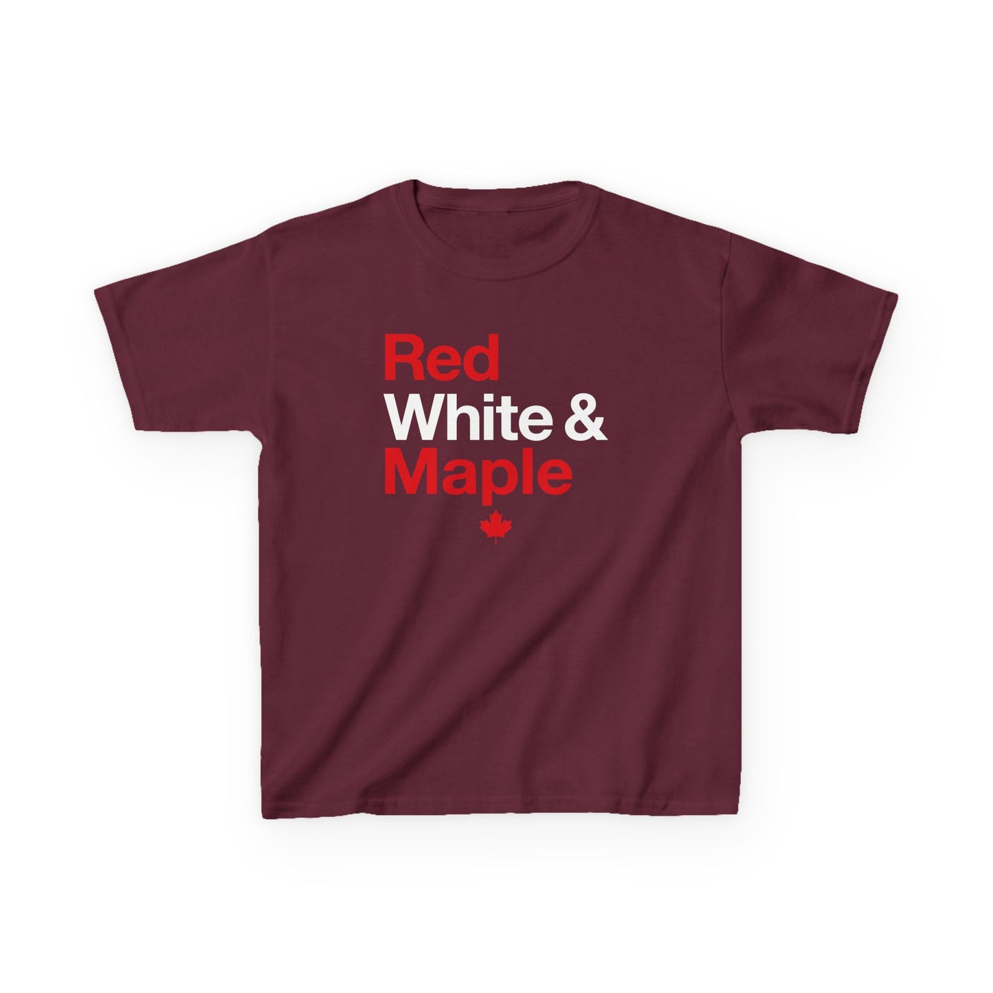 “Red White & Maple” Kids Tee - Patriotic Canada Graphic Shirt