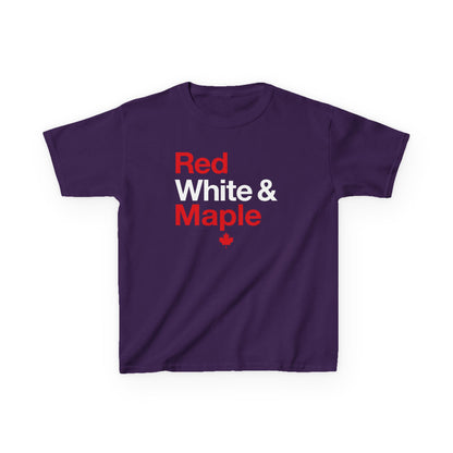 “Red White & Maple” Kids Tee - Patriotic Canada Graphic Shirt