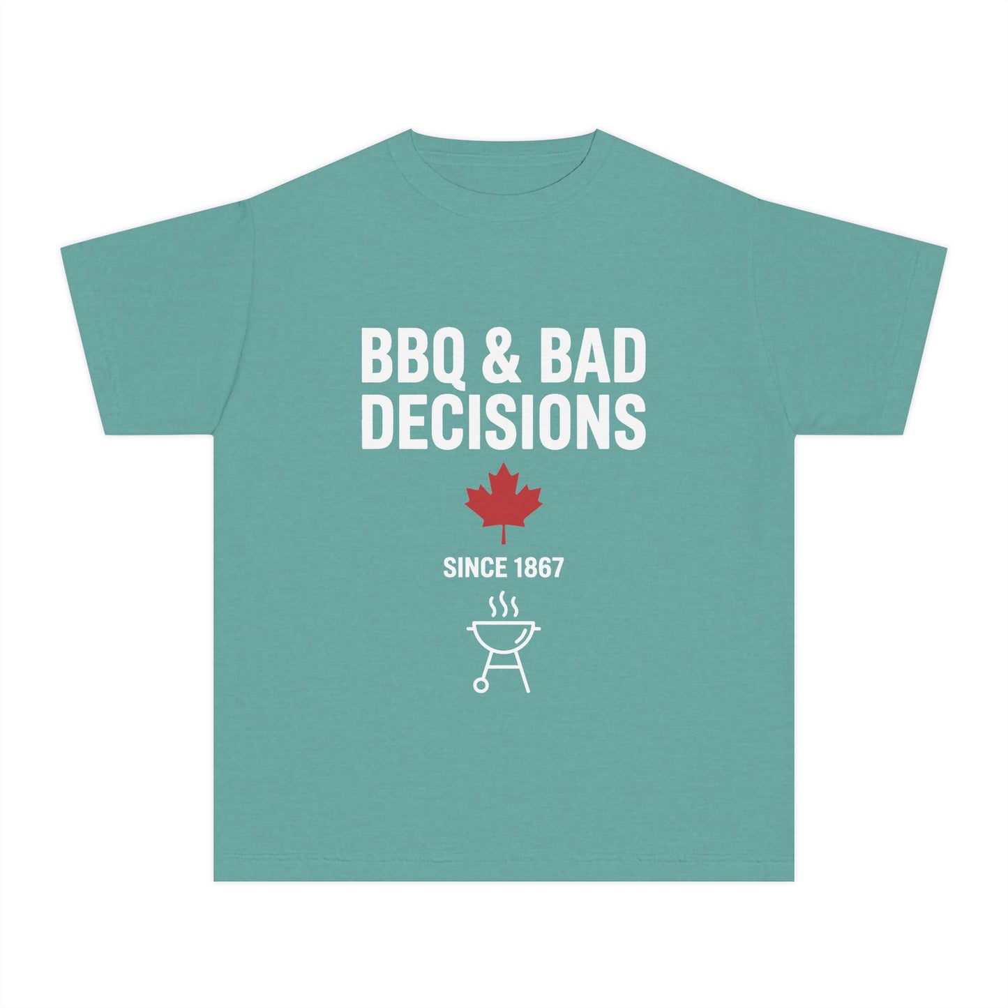 “BBQ & Bad Decisions” Youth Tee - Fun Canadian Summer Shirt for Kids