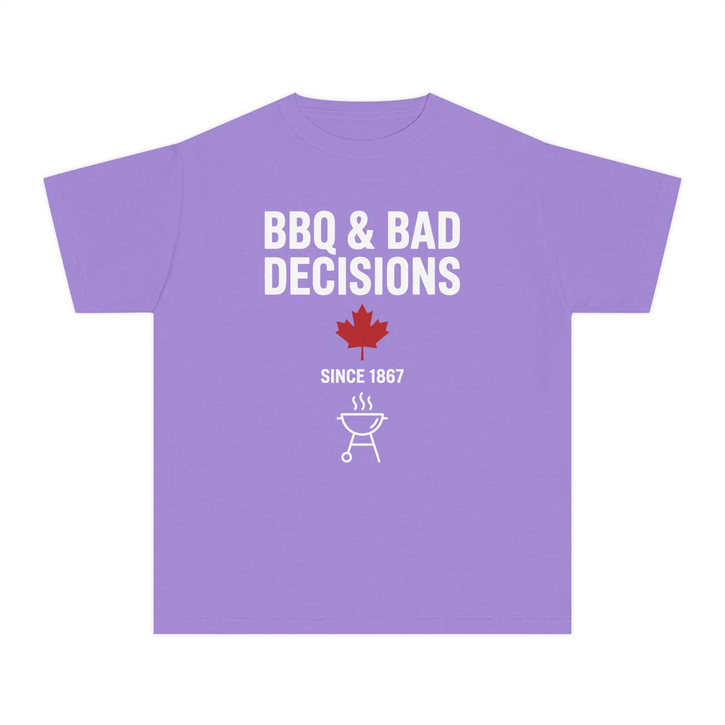 “BBQ & Bad Decisions” Youth Tee - Fun Canadian Summer Shirt for Kids