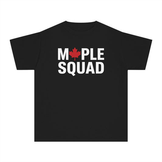 “Maple Squad” Youth Tee - Fun Canadian Group Graphic Shirt