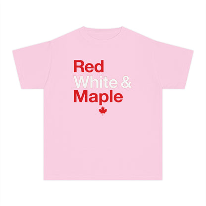 “Red White & Maple” Youth Tee - Fun Canada Pride Graphic Shirt