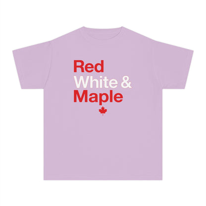 “Red White & Maple” Youth Tee - Fun Canada Pride Graphic Shirt
