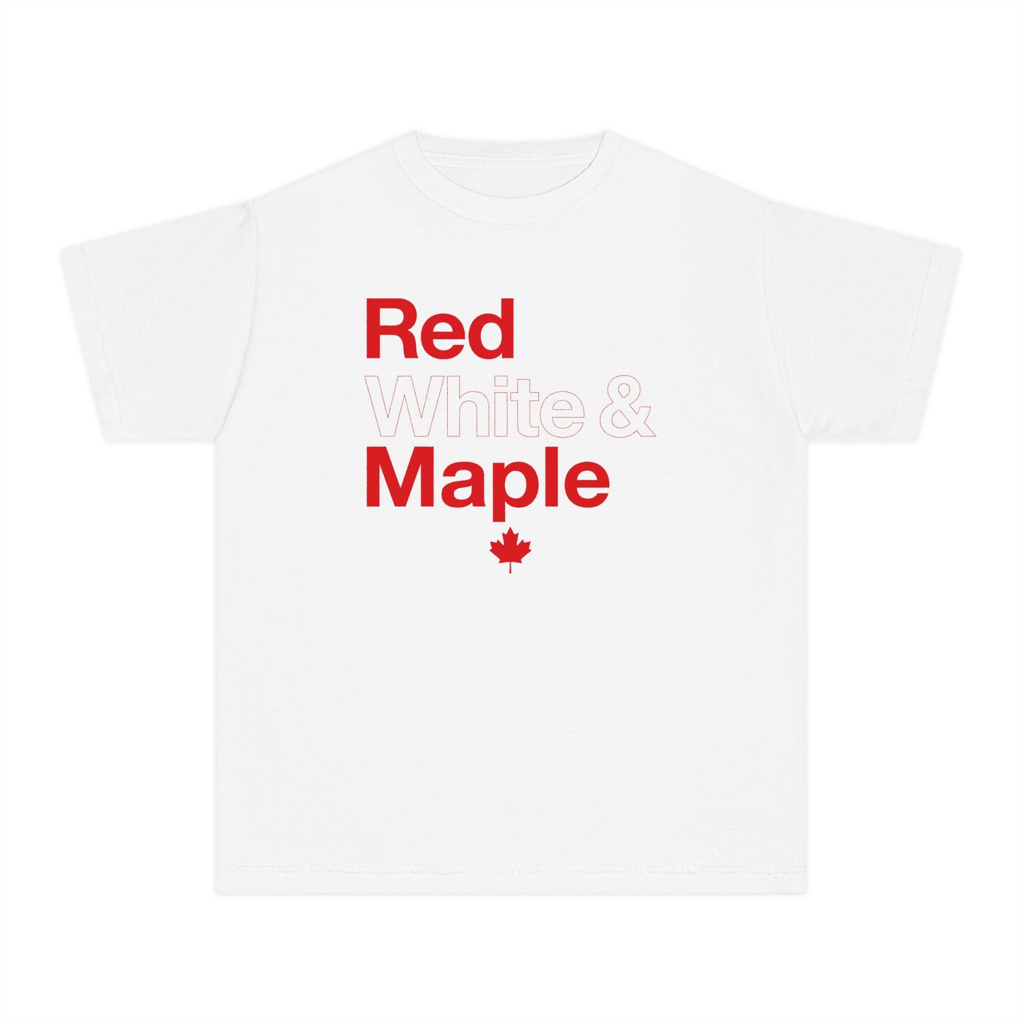 “Red White & Maple” Youth Tee - Fun Canada Pride Graphic Shirt