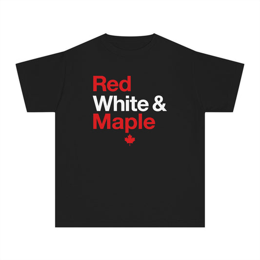 “Red White & Maple” Youth Tee - Fun Canada Pride Graphic Shirt