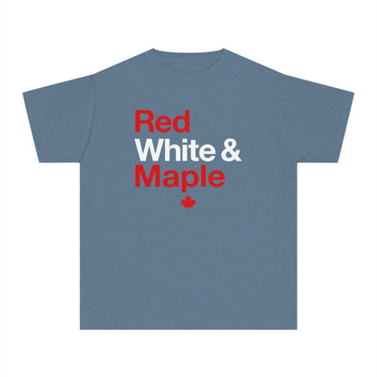“Red White & Maple” Youth Tee - Fun Canada Pride Graphic Shirt