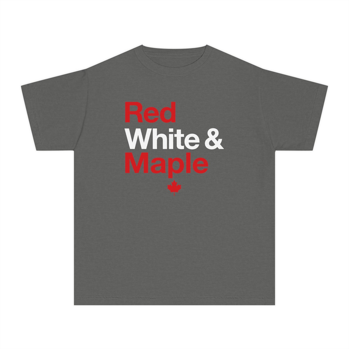 “Red White & Maple” Youth Tee - Fun Canada Pride Graphic Shirt