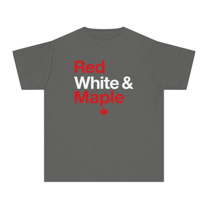 “Red White & Maple” Youth Tee - Fun Canada Pride Graphic Shirt