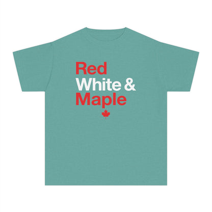 “Red White & Maple” Youth Tee - Fun Canada Pride Graphic Shirt