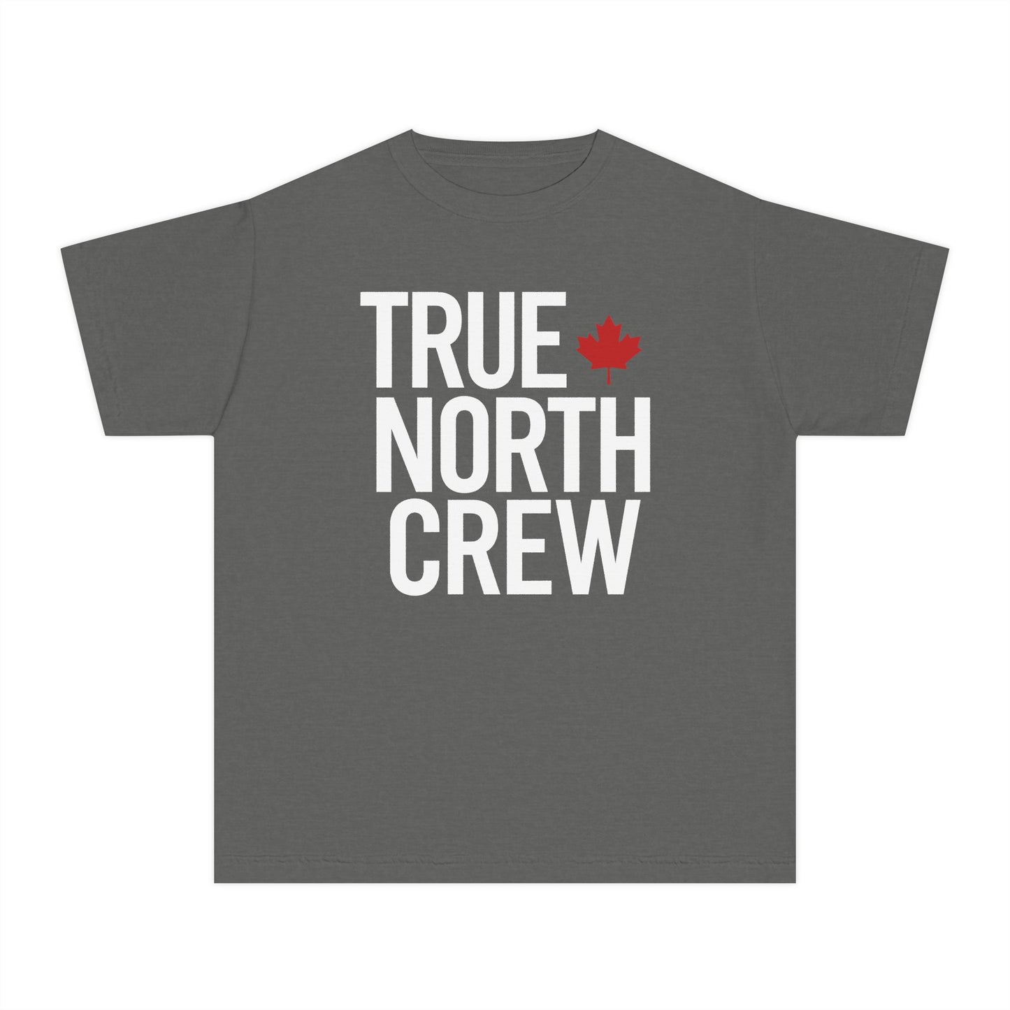 “True North Crew” Youth Tee - Modern Canadian Adventure Shirt